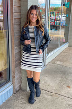 Vegan Leather Moto Jacket-Black