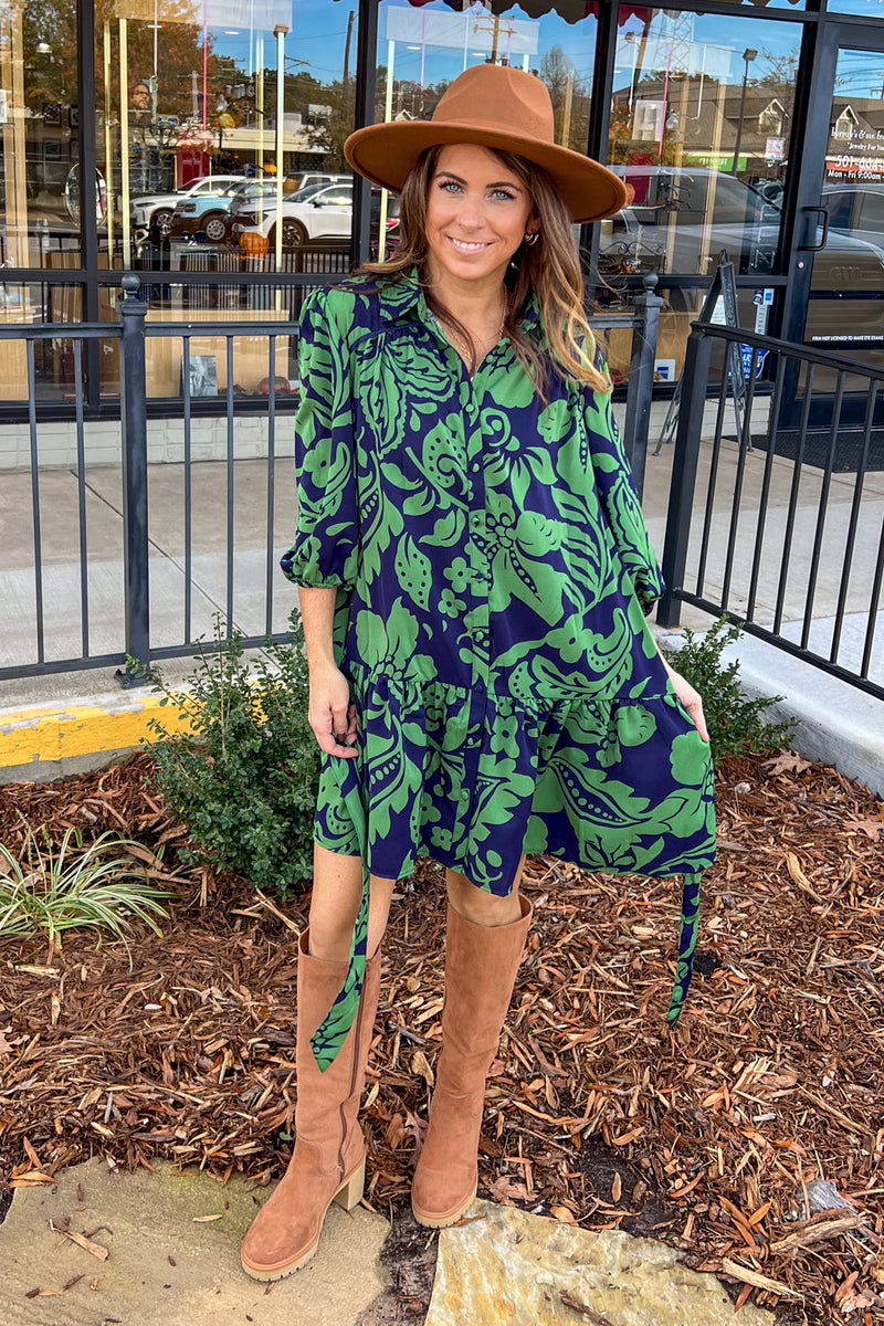 Modern Marvel Dress-Navy