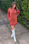Entro Rust Hi Low Sweatshirt Dress