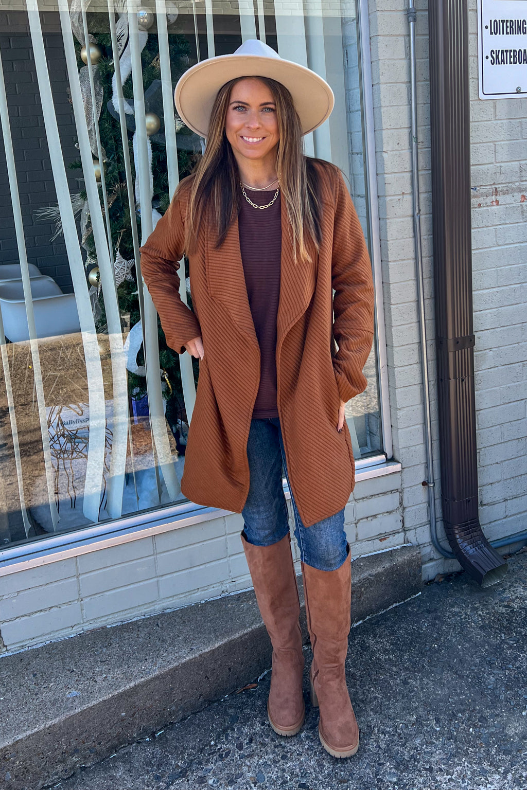 Skies Are Blue Cardigan Jacket Camel