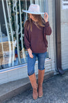 Brown Zenana Ribbed Batwing Top