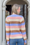 Stripe Color Block Pullover Sweater-Lavendar