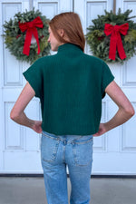 Mock It To Me Cropped Sweater Top-Hunter Green