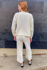 SALE-See And Be Seen-Chenille Long Sleeve Pants Set-Cream
