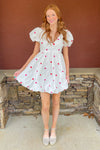 SALE-Love Is In The Air Bubble Hem Dress-White