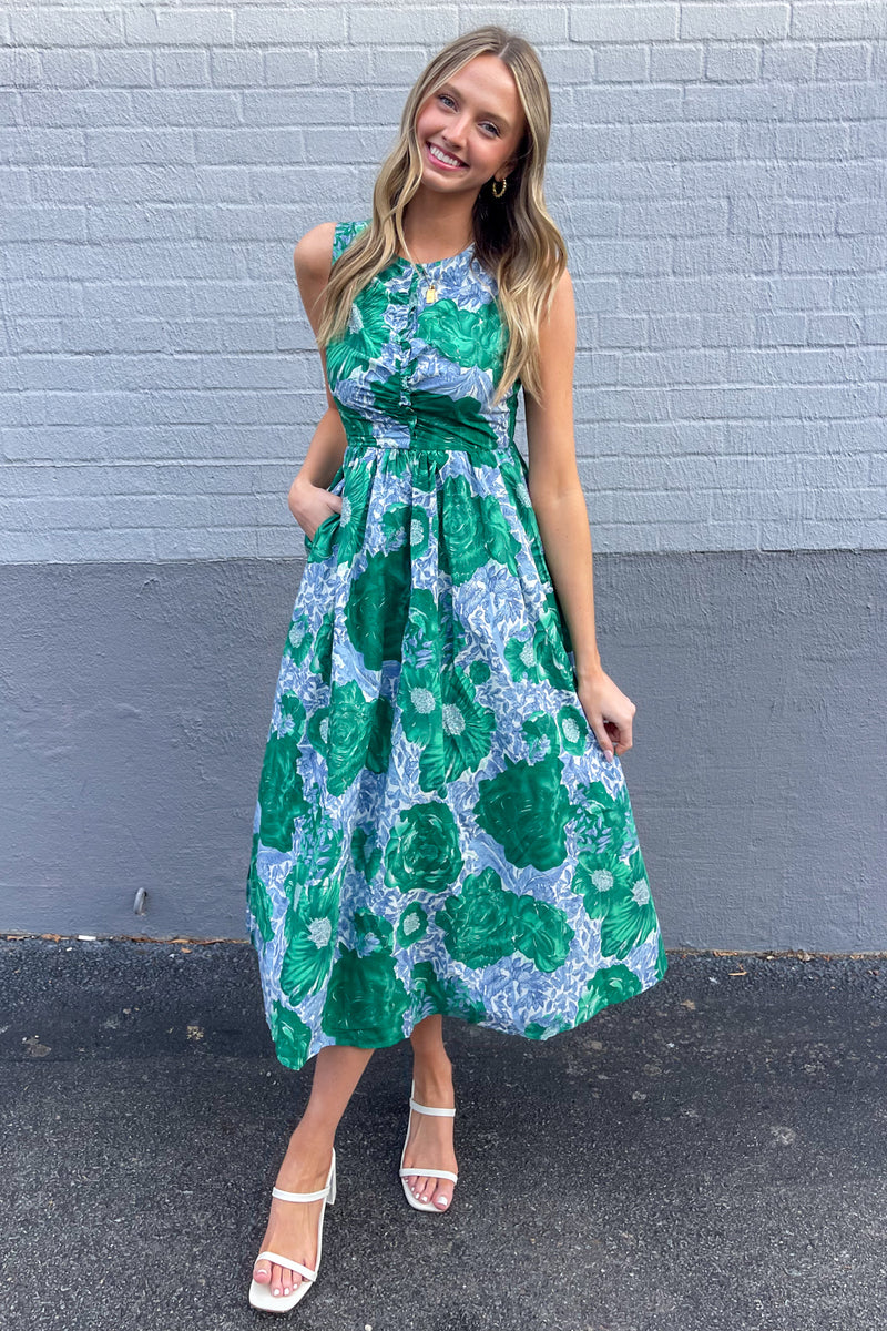 An Evening With You Midi Dress-Green