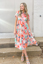 TCEC Spring Midi Dress Abstract