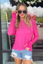 Hot Pink Zenana Thumbhole Shirt
