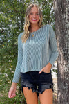 Zenana-Ribbed Boat Neck Drop Shoulder Top