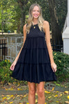 Black Zenana Sleeveless Tiered Dress