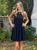 Black Zenana Sleeveless Tiered Dress