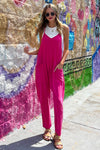 Feeling So Free Jumpsuit-Hot Pink