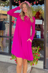 Zenana-Long Sleeve Swing Dress