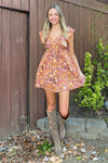 Leaves Are Falling Dress-Red Bean