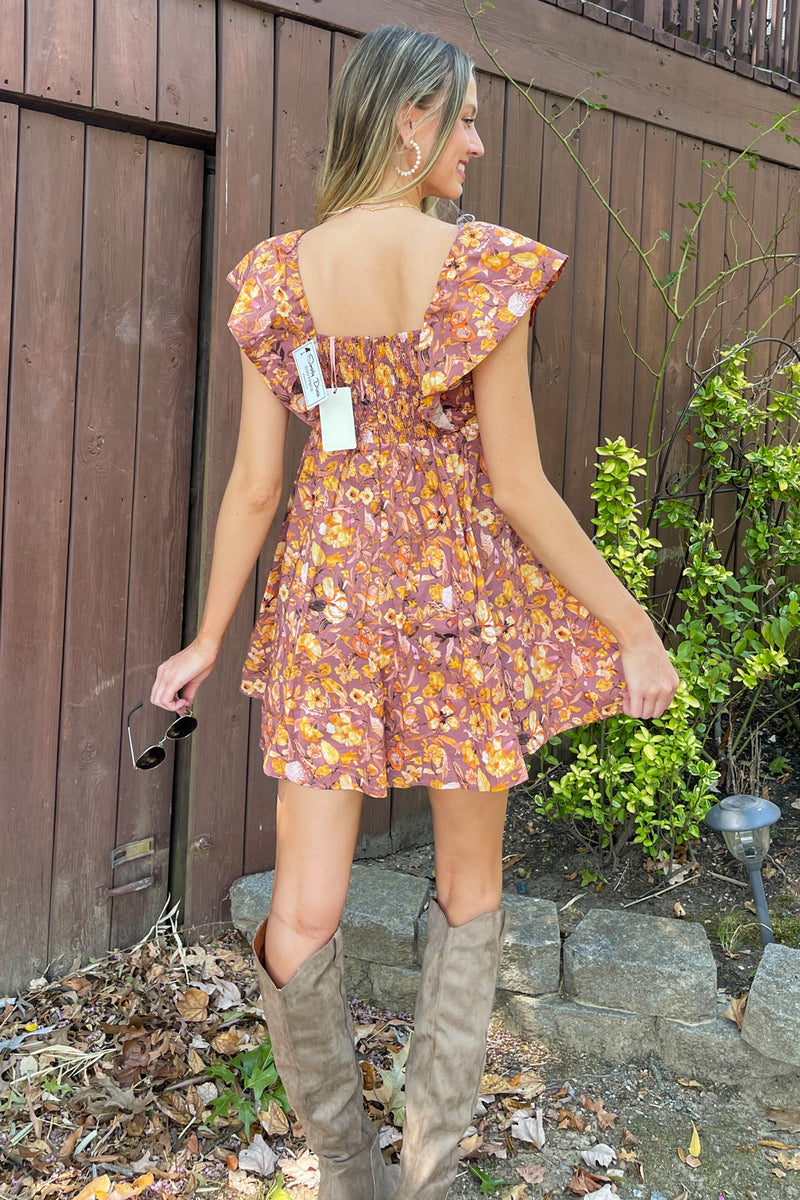 Leaves Are Falling Dress-Red Bean