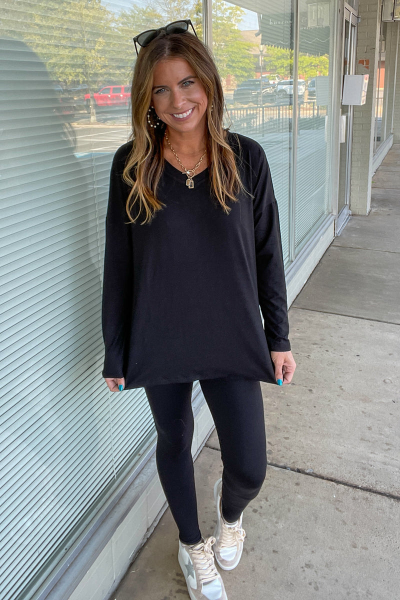 Zenana two Piece Lounge Set In Black
