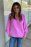 Zenana-Woven Airflow V-Neck Long Sleeve Top