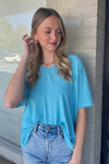Dusty Teal Zenana Solman Sleeve Airflow Top