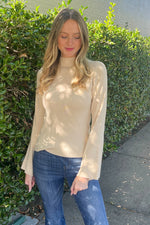 Umgee Mock Neck Bell Sleeve Top