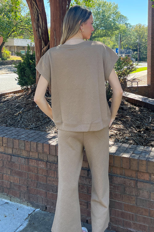 Far From Home Crew Neck Top-Tan