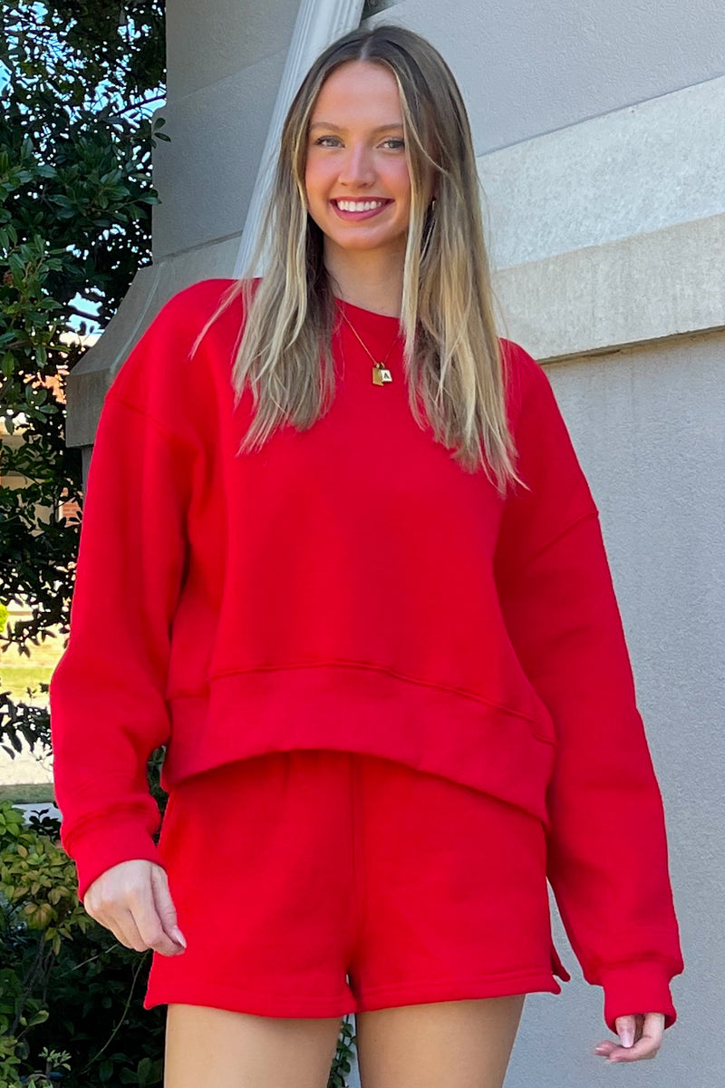 Adorable Days Sweatshirt-Red