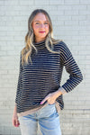 & Merci Striped Hi Low Sweater