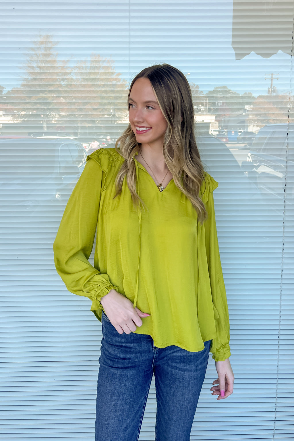 SALE-Together Forever Top-Chartreuse