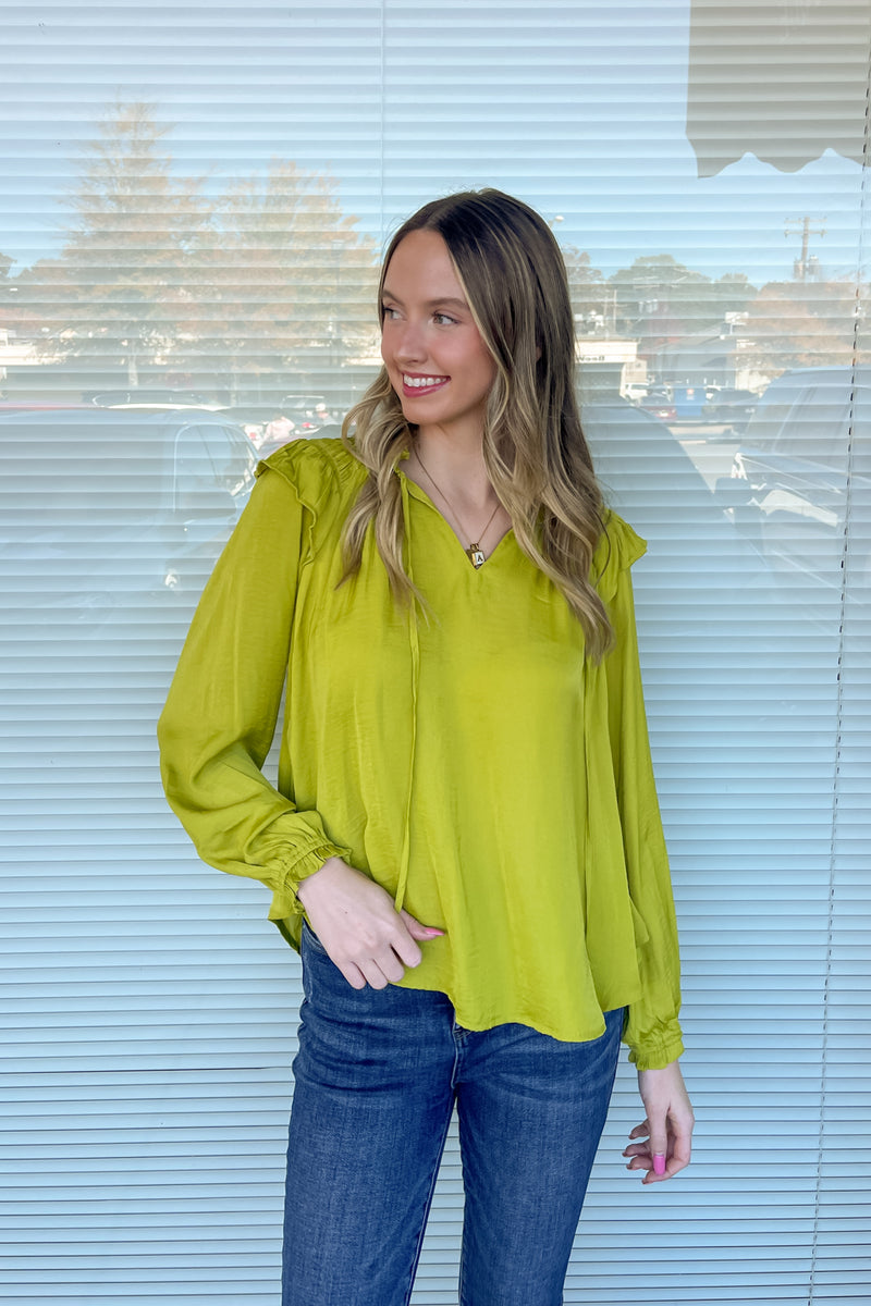 Together Forever Top-Chartreuse
