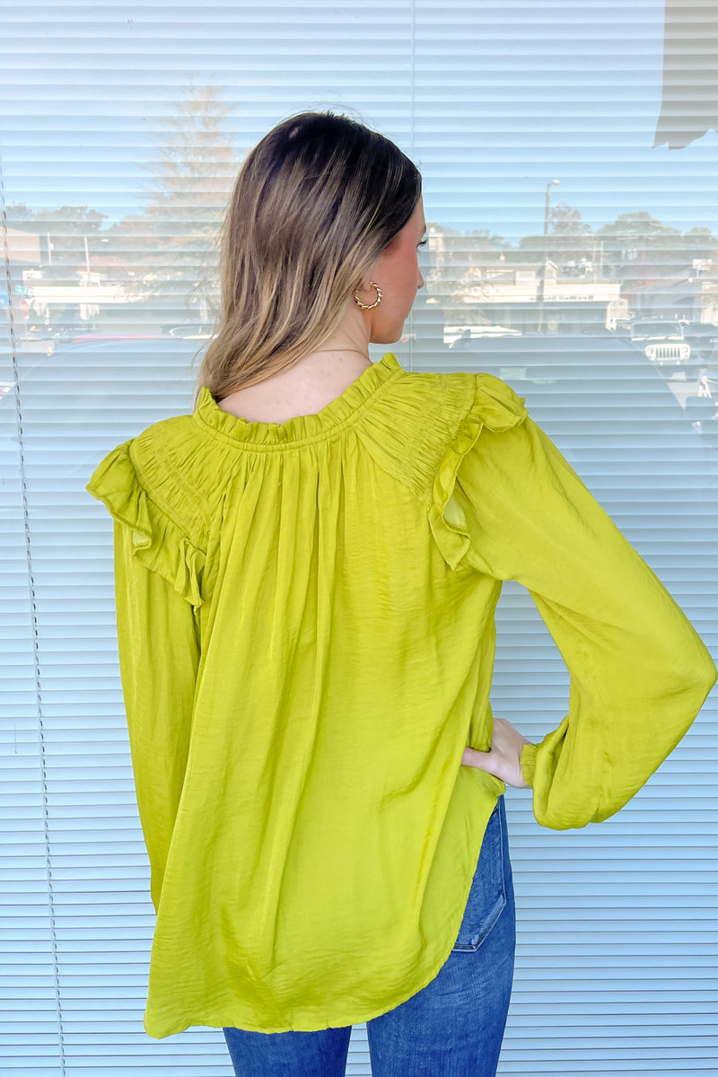 Together Forever Top-Chartreuse