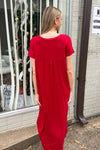 Zenana - Short Sleeve V-Neck Maxi Dress