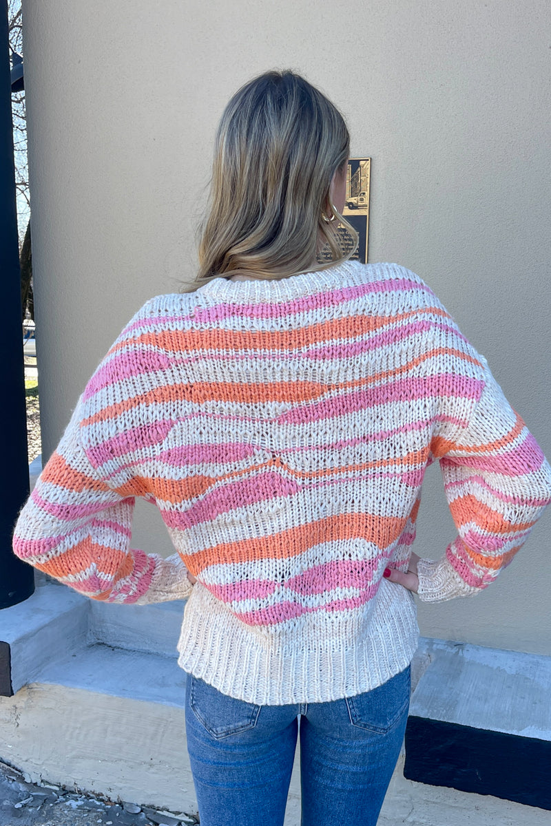 Striped Knit Sweater Top-Mango