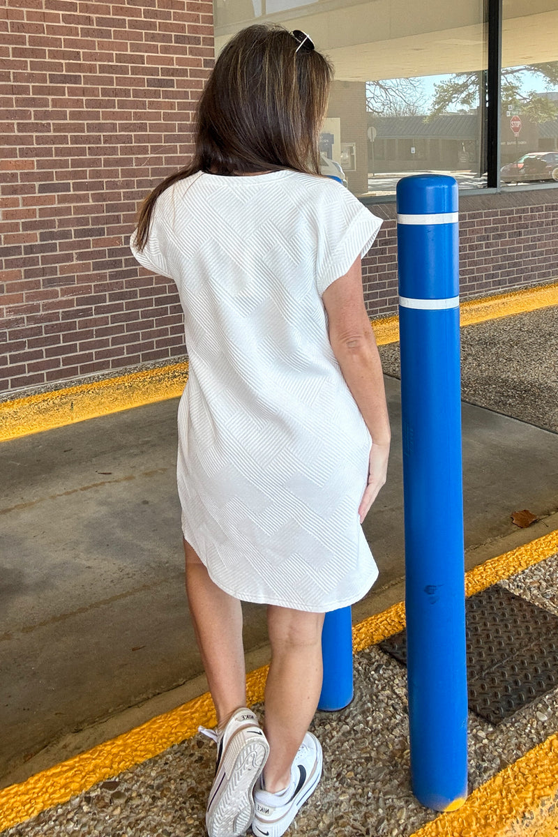 Colorful Cutie Striped Dress-Off White