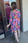 THML-Long Sleeve Tiered Floral Dress-Multi
