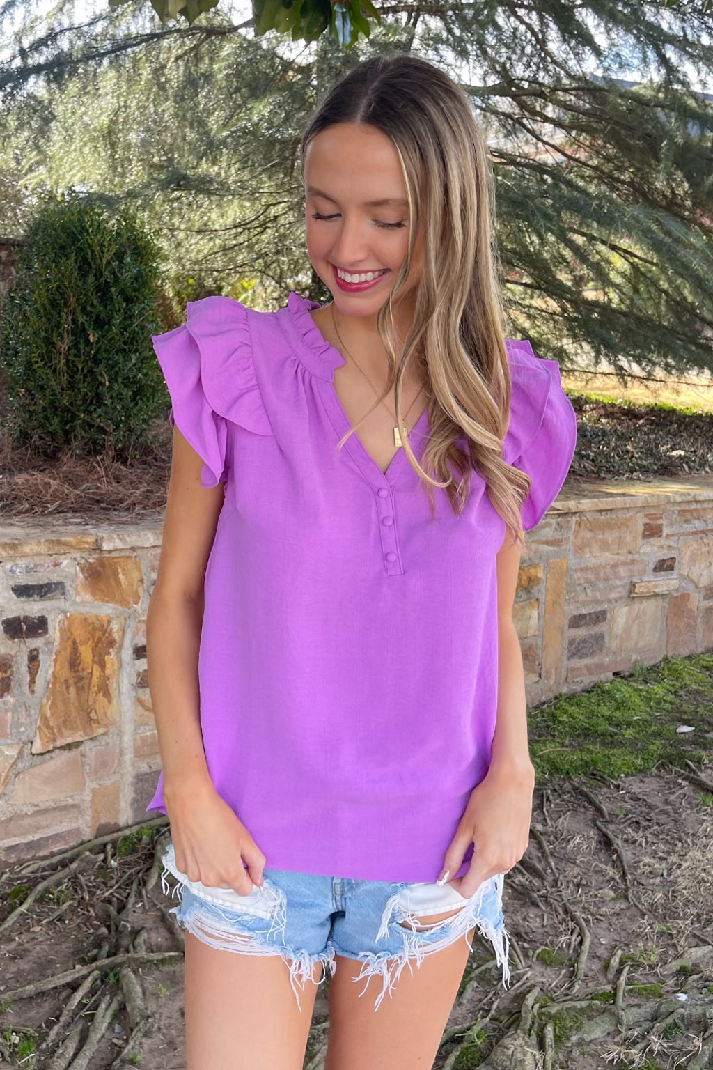 Umgee Orchid SHort Sleeve Top
