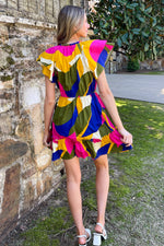 Rio Abstract Poplin Dress-Multi