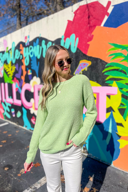 Pop of Color Sweater-Lime