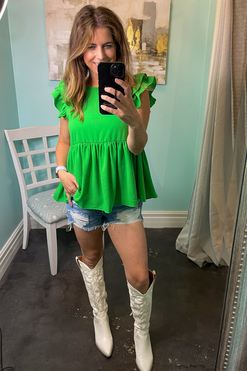 SALE-Totally Convinced Top-Kelly Green