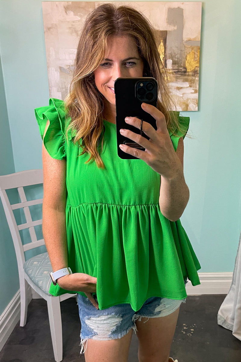 SALE-Totally Convinced Top-Kelly Green