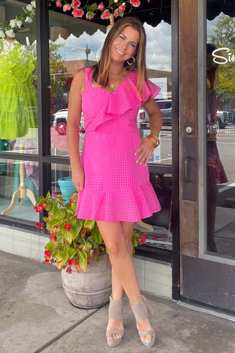 Will Not Be Forgotten Dress-Hot Pink