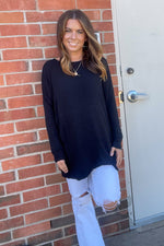 Black Long Sleeve Piko Tunic