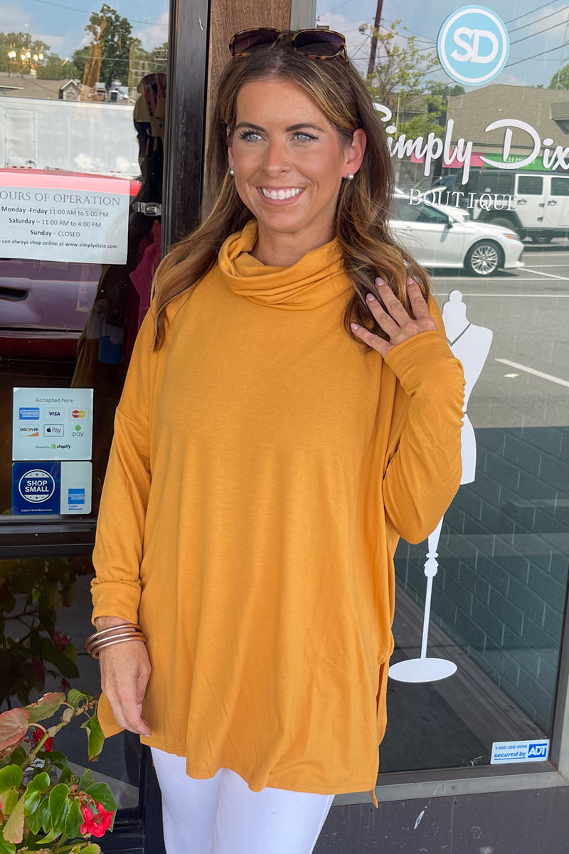 Zenana Cowl Neck Tunic Top