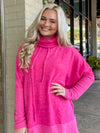 Fuchsia Zenana Hacci Cowl Neck Sweater