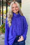 Bright Blue Zenana Hacci Cowl Neck Sweater