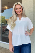 Zenana-Woven Bubble Split Neck Airflow Top