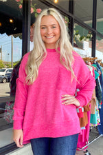 Fuchsia Zenana Pocket Sweater