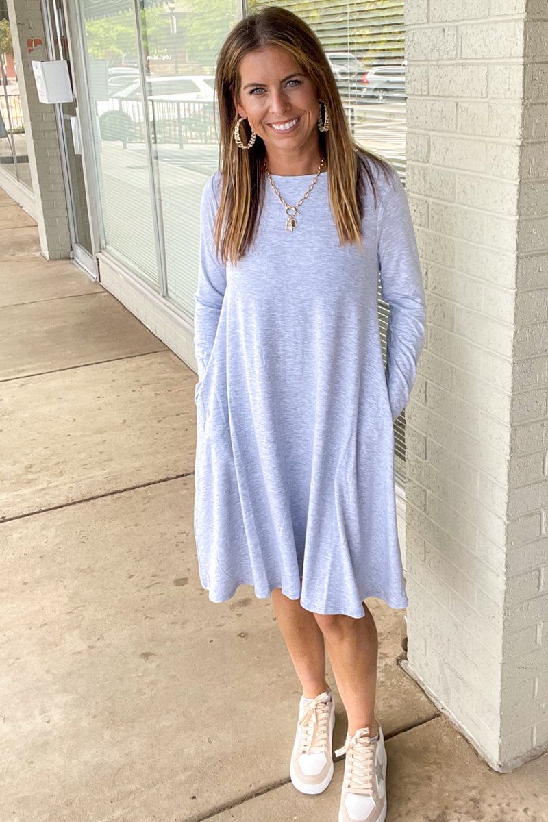 Zenana-Long Sleeve Swing Dress