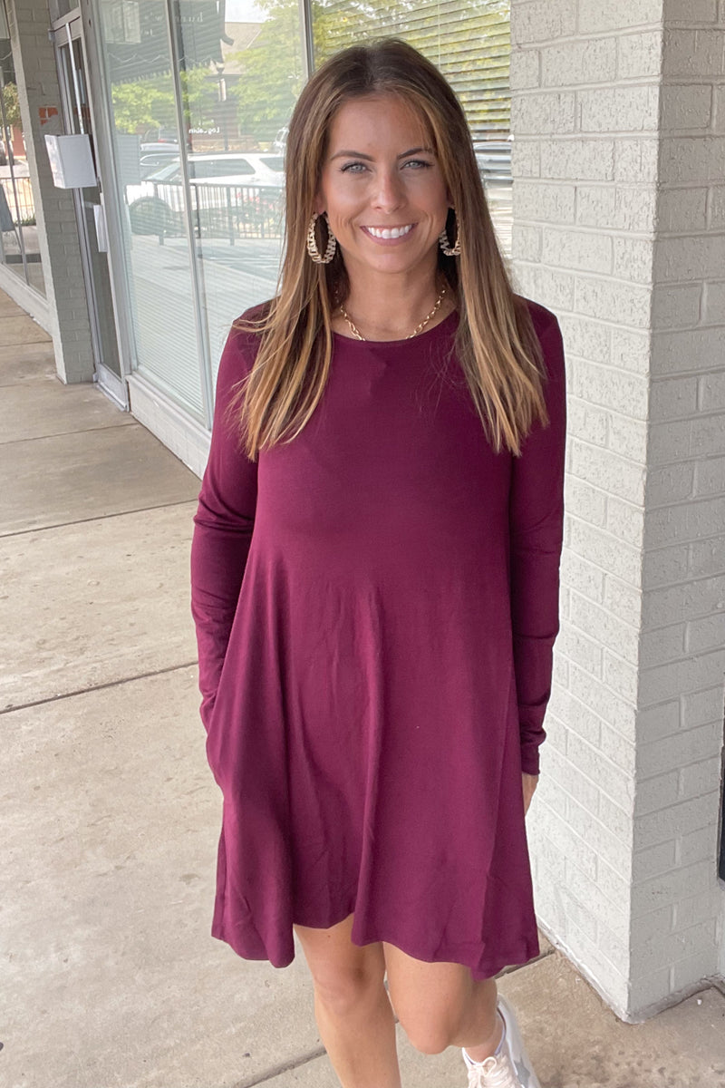 Maroon Zenana Swing Tunic With Pockets