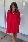 Red Zenana Swing Tunic With Pockets