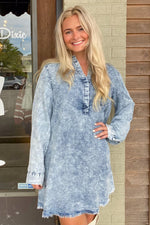 Back And Better Dress-Washed Denim