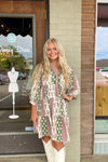 Umgee Floral Print Dress Olive